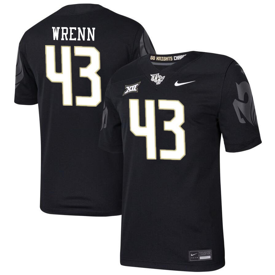 Men #43 Tyler Wrenn UCF Knights Big 12 Conference College Football Jerseys Stitched-Black